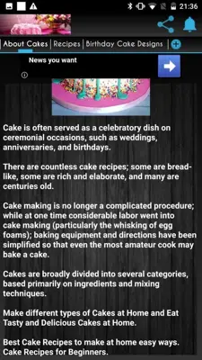 Cake Recipes android App screenshot 1